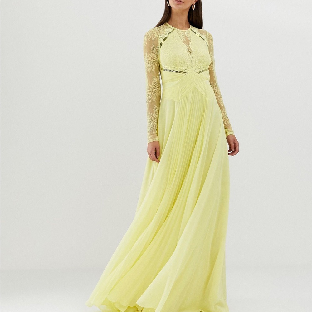 Asos long sleeve lace maxi dress